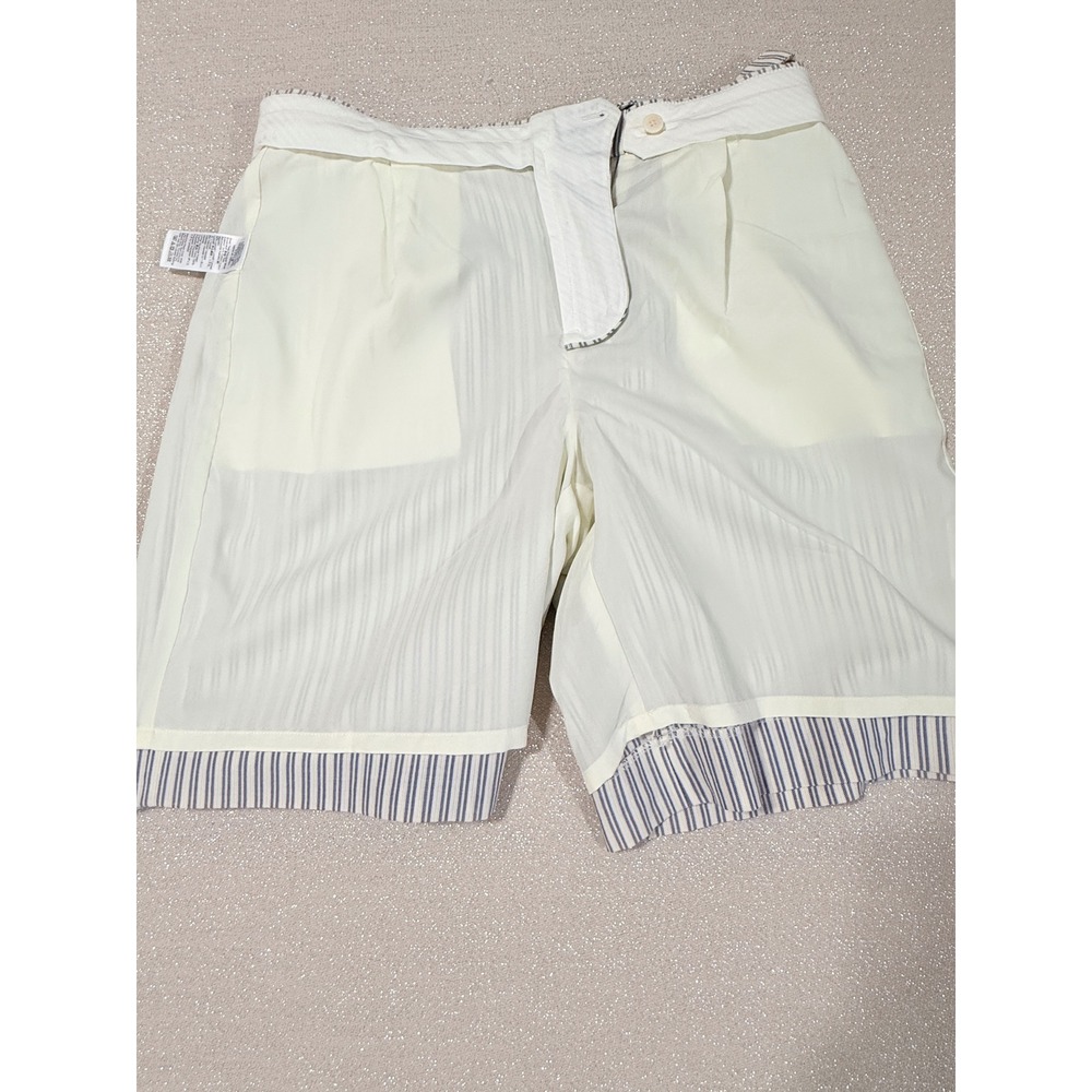 NWT J. Crew Sz 8 Pleated Trouser Bermuda Shorts in Seersucker $128 - Picture 3 of 8
